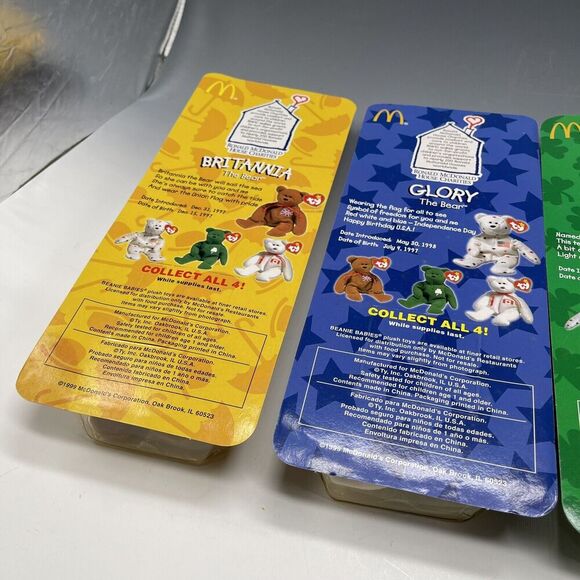 LOT OF 4 Ty McDonalds Teenie Beanie Britannia, Glory, Erin, Maple Bears Vintage - Picture 4 of 4